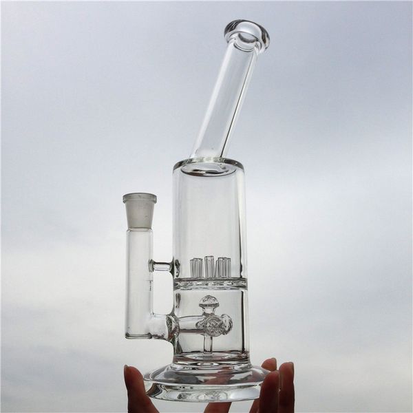 conduites d'eau en verre bang en verre tube en verre avec spirale perc breaker pommeau de douche avec 10 pouces de hauteur