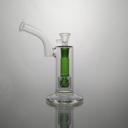 Rechte Glazen Bong Glazen Waterpijp Gebogen Hals Bong 8,6'' Groene Binnenkant met Stabiele Ronde Voet Bubbler Water Bong