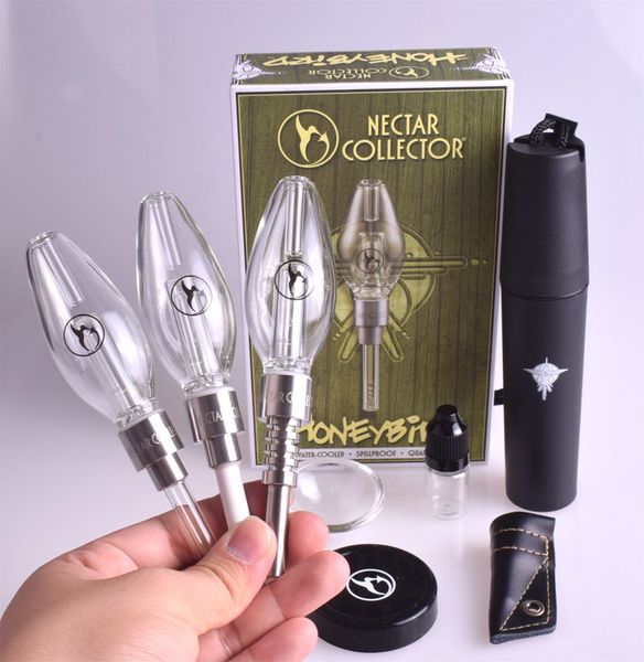 Kit de collecteur de nectar de fumer de l'eau en verre avec fil de remplacement Pointe de quartz Clou en titane en céramique pour bong Dab Rigs