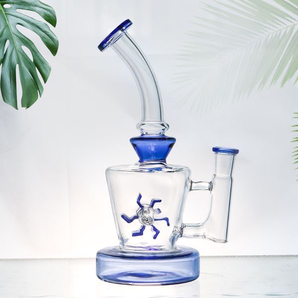 Verre moulin à vent roue Dab Rig narguilé tourne Bong épais tuyau d'eau brûleur à mazout avec 14mm bol plein accessoires fumer bulles