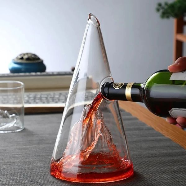 Carafe à vin en verre, cascade rapide, séparateur pyramidal, verres Iceberg, whisky 240122