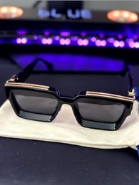 Lunettes 2023 HOT Millionnaires Sunglases Femmes Full Frame Vintage Designer 1.1 Lunettes de soleil Hommes MILLIONAIRE Noir Fabriqué en Italie AVEC BOÎTE Wo Sun