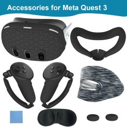 Bril 7 stks Set Silicone Protective Cover Shell Case voor Meta Quest 3 Antifall VR -headset Cover Cover Cover Grips Covers VR Accessoires