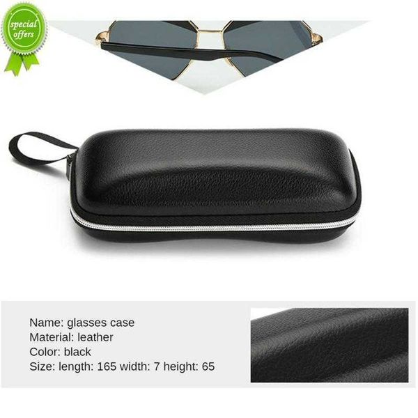 Étui à lunettes en cuir sac Portable boîte à fermeture éclair rigide lunettes de soleil lunettes de lecture porter étui de protection couverture lunettes accessoires