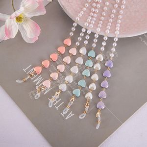Glasses Chain Fashion Hanging Rope Heart Pearl Beaded Eyeglasses Chains Metal Sunglasses Lanyards Women Mask Chains