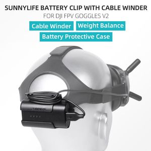 Lunettes pour DJI FPV Combo support de pince arrière batterie mallette de rangement lunettes V2 V1 accessoires de câble d'alimentation volante