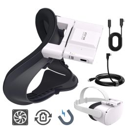 Glazen voor Oculus Quest 2 Accessoires Koelventilator Gezichtsmasker voor Meta Oculus Quest 2 VR Antifog Air Circulation Link -kabel voor optie