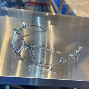 Bril voor dames Luxe modebril met metalen frame en diamanten high-end mode optische bril Geschikt voor bruiloften, vakanties, winkelen en Valentijnsdag