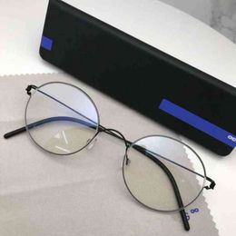 Montura de gafas para hombre, gafas sin tornillos, montura de gafas graduadas para mujer, lentes ópticas redondas Retro para miopía, Dinamarca coreana 211213