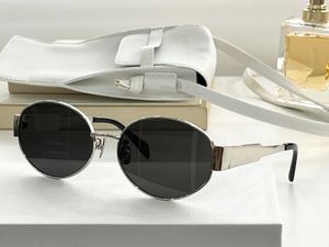 Gafas de sol de diseñador de verano para mujer y 40235 Triomphe Rround Metal de moda elegante estilo clásico estilo anti-ultravioleta retro