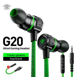 Glasses Gaming Headphone Type C/3.5mm G20 Hammerhead Bass Earphones with Mic Gaming Headset for Pubg Gamer Play Wired Earphone for Phone