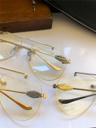 Glazen luxe zonnebrillen Designer mode frameloze transparante zonnebrillen v piloot retro heldere lens trendy optische brillen