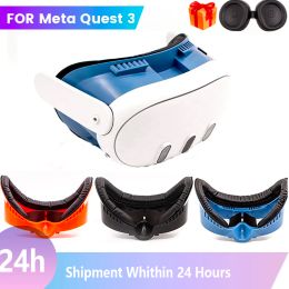 Glazen PU Leervervanging Wijdvormige gezichtsinterface Bracket voor Meta Quest 3 Ademblatabele zweet Guard Face Pad VR Accessoires