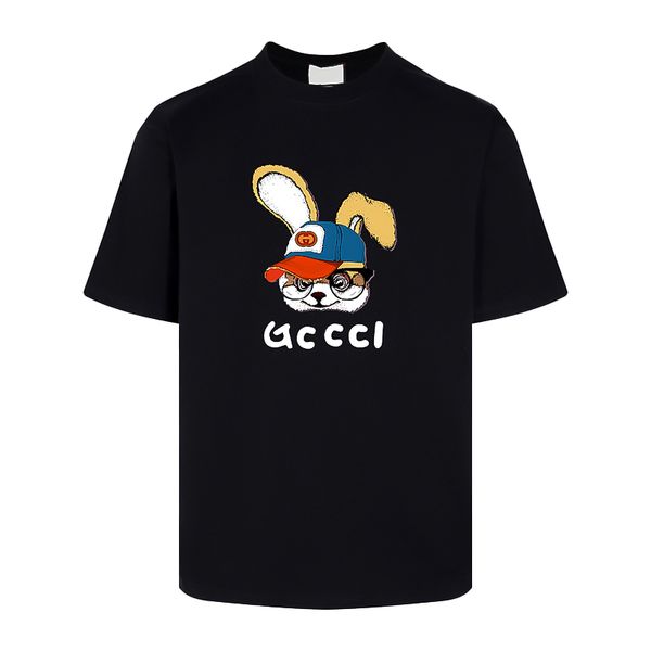 Lunettes lapin alphabet imprimé designer à manches courtes GGity mode T-shirt marque printemps été hommes et femmes tendance pur coton T-shirt