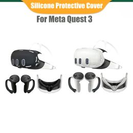 Lunettes Couvercle de protection en silicone pour le casque Meta Quest 3 VR 3 en 1 Contrôle du contrôleur pour les accessoires Meta Quest 3