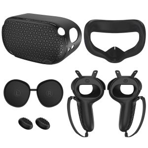 Lunettes Casque de couverture de protection en silicone pour Oculus Quest 2 VR Headset Head Cover Couet Eye Pandage Poigure Bouton Grip Bouton VR ACCESSOIRES