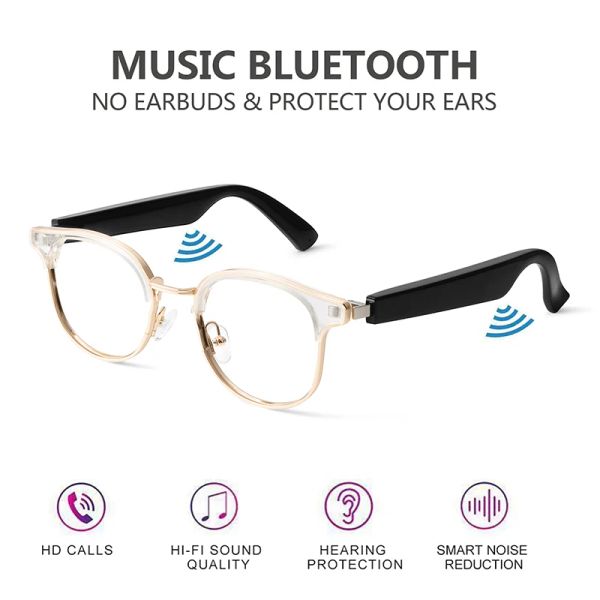 Gafas Gafas inteligentes Control remoto Alto Smart Smart Impermeable Wireless Bluetooth Llamadas Música Audio Audio Gafas de sol de oreja abierta