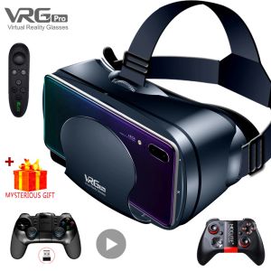 Gafas de realidad virtual 3D VR Auriculares Gafas inteligentes Casco para teléfonos inteligentes Teléfono celular Móvil Lentes de 7 pulgadas Binoculares con controladores