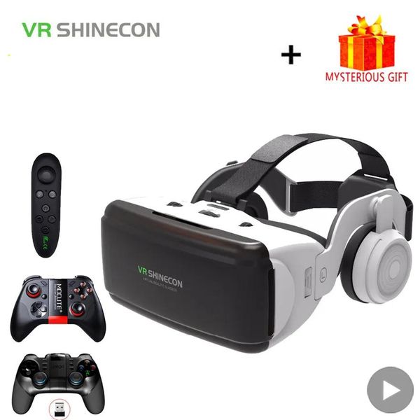 Lunettes VR lunettes Shinecon Casque Casque 3D réalité virtuelle pour Smartphone téléphone intelligent Casque lunettes jumelles jeu vidéo avec objectif 2
