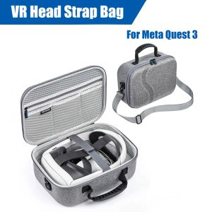 Verres VR Head Sangle Sac pour Meta Quest 3 Portable VR Headset Protector Rangement Sac de transport Sac de voyage Sangle d'élite compatible