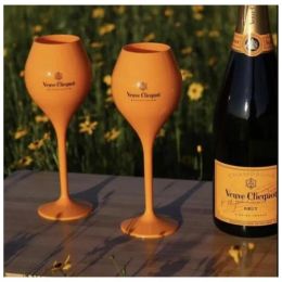 Verres de verre 6pcs VeUve Label jaune Polycarbonate Clicquot Champagne Coupés Wisky Cups6361734 Drop livraison Home Garden Ki