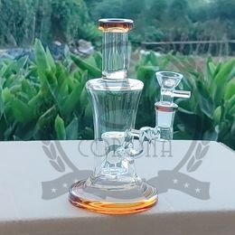 7 pouces rose narguilé bongs en verre dab rig avec diffuseur perc tornade fonction conduites d'eau avec joint de 18 mm