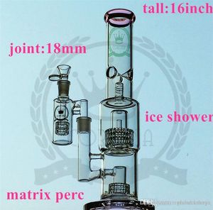 glassfactorys 16 pouces rose bongs en verre dab rig avec diffuseur perc tornade fonction conduites d'eau avec joint de 18 mm