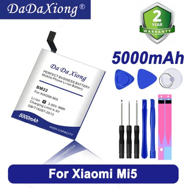 Glassnijder Original Dadaxiong 5000mAh BM22 pour Xiaomi MI5 M5 M5 MI 5 Téléphone de téléphone portable outils de piles + autocollants