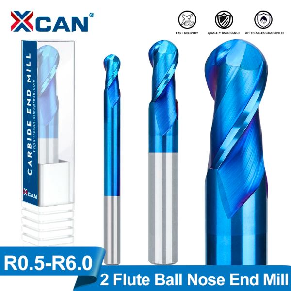 Glassnijder xcan Milling Bit 2 Flûle Ball Nez End End Mill R0.56.0 Tungsten Carbide CNC Router Bit End Milling Cutter CNC Hine Milling Tool
