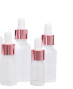 flacon compte-gouttes en verre huile essentielle 10 ml bouteilles blanches givrées verre avec compte-gouttes rose capr