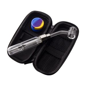 Glassvape666 NC023 Verre Bong Bubbler Tuyaux Sac Ensemble 510 Titane Quartz Céramique Nail Dabber Outil Pot De Silicium Portable Cas Dab Rig Pipe À Fumer