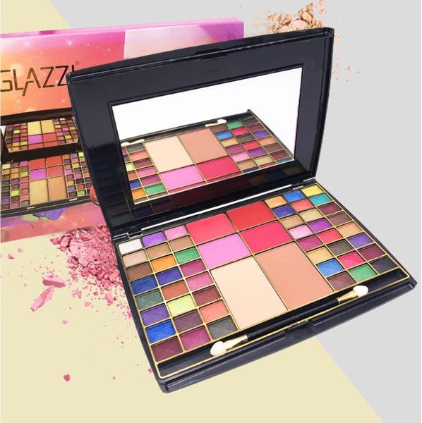 GLAZZI Glamour Girl Makeup Kit Sombra de ojos Blush Powder - Vintage, Desnudos profesionales Warm Natural Bronze Neutral Smoky Cosmetic Eye Shadows