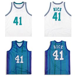 Glen Rice Designer Custom Basketball Jersey S-6XL Mitchell Ness jersey 1996-97 Mesh Hardwoods Classics retro groen blauw Heren Dames Jeugd jerseys 41