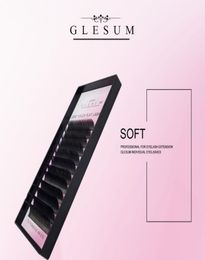 GLESUM Super Soft Mixed Ellipse Extension Lashes 12 lignes Black Matte Cashmere Flats Lash en forme de salon maquillage pour cils9477570