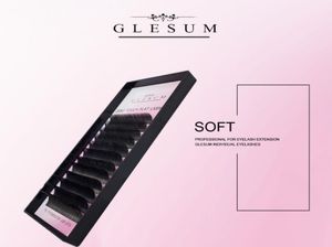 GLESUM Super Soft mixe Ellipse Extension Cils 12 lignes Black Matte Cashmere Flats Lashes en forme de salon maquillage Eyelash3035068