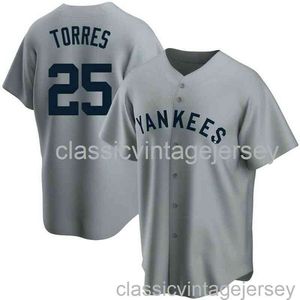 GLEYBER TORRES # 25 GRIS VER2 Maillot de baseball XS-6XL Cousu Hommes Femmes Jeunesse Maillot de baseball