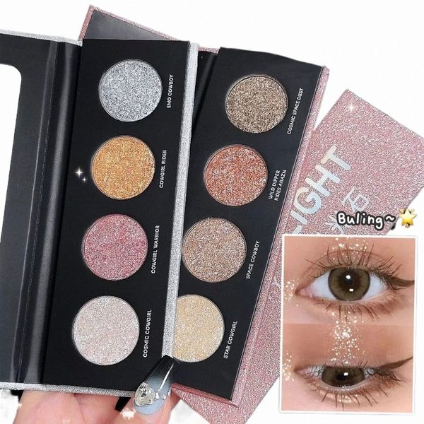 Glimmer Surligneur Poudre Palette Glitter Shimmer Éclaircir Mise en évidence Ombre Ctour Fard À Paupières Palette Maquillage Coréen F6MQ #