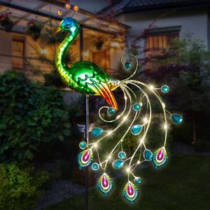 Glintoper Solar Lights, 39 inch Hoogte Outdoor Metalen erwt Decoratieve tuinaanbanden, Moederdag Ideale geschenken, waterdichte padverlichting Lawn Stake Ornamenten voor
