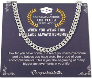 GLISHIVER le dio un regalo de graduación, un collar de cadena cubana con hebilla de plata esterlina, un regalo de graduación universitaria, un regalo de graduación de la escuela secundaria y un collar de graduación.