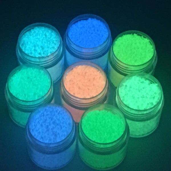 Paillettes 100 g de poudre fluorescente bricolage brillant ongle brillante lueur dans la poudre de sable foncé pigment poussière lumineuse ongles paillettes holographiques paillettes