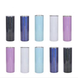 Glitter 20oz Sublimation Tumbler Tasses à vin en acier inoxydable Rainbow Vacuum Tumbler Tasses à bière isolées pour voyage FY4373 Pmvvc