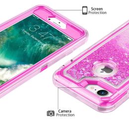 Bling 3D Bling Sparkle Fluming Sands Sands Liquide Transparent Affiche d'amortisseur pour iPhone 14 13 Pro 12 Mini 11 15 Pro Max xr