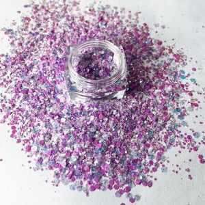 Brillo 500g Purple Glitter Hada Rosa Rosa Sparkle Hexagon Hexagon Mermaid Mermaid Arte de uñas Tumbler Cup brillante lentejuelas