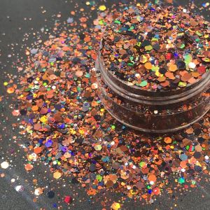 Glitter AL214104 MIX Holografische kleuren Zhexagonvormen Spangles voor Nail Art en Diy Supplies1Pack = 50G