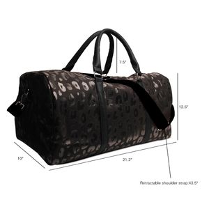 Glitter Black Leopard Travel Bag Amplio Capacity Blue Duffle Handbag Overnight Weand Bolsa de asas