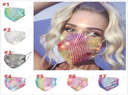 Glitter bling bling pailletten gezichtsmasker stofdichte wasbaar winddichte herbruikbaar gezichtsmasker elastische earloop ademende nachtclub masker3791520