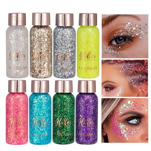 Paillettes Corps Gel Cheveux Yeux Visage Autocollants Gel Art Lâche Paillettes Crème Diamant Bijoux Strass Maquillage Pour Fête Festival