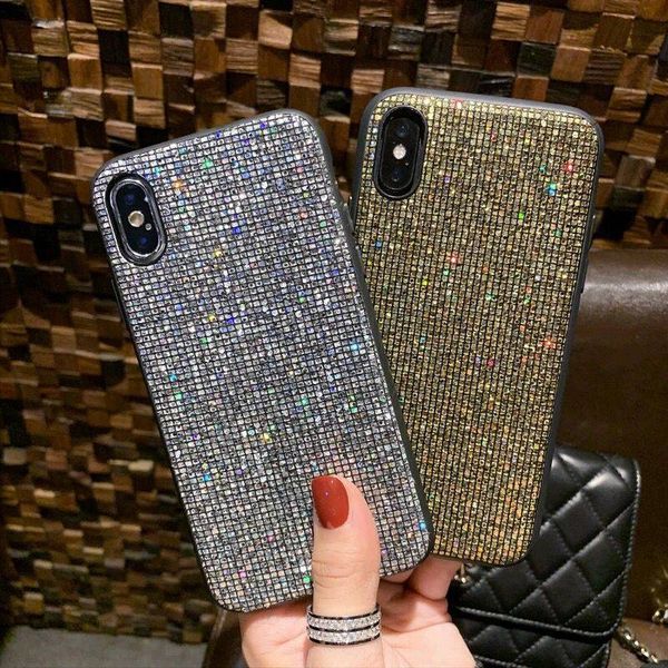 Luxury Bling Sequins Diamond Téléphone Cax pour iPhone XR XS Max Girl Cover Fundas Case de paillettes For-iPhone X 7 8 6 S 6S Plus SE