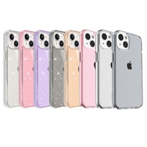 Cajas protectoras a prueba de golpes del teléfono de Glitter Sparkle Bling para el iPhone 15 PRO MAX 14 Samsung S23 S22 ultra