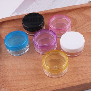 Glitter Clear Pot Jars 5g Best Kwaliteit Plastic cosmetische containers voor make -up, oogschaduw met kleurendeksels